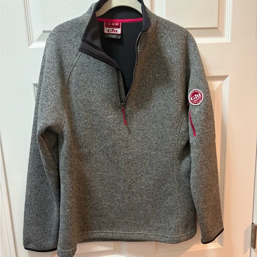 Gray and Pink Gill Sports Pullover